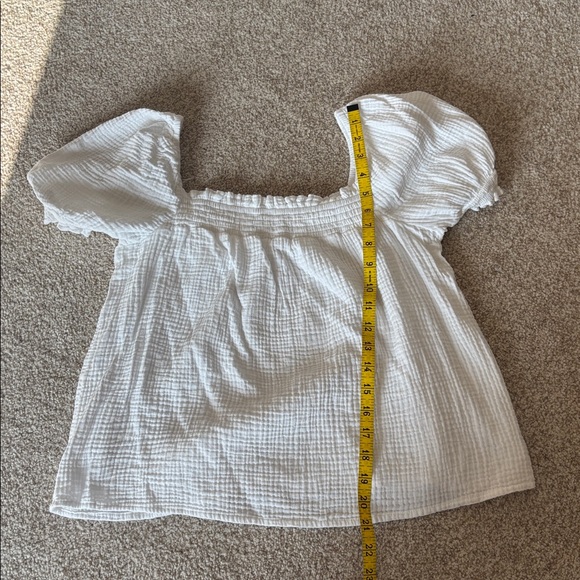 J. Crew Squareneck Puff-Sleeve Cozy Gauze Top - Picture 4 of 4